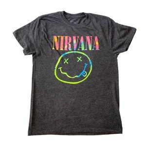 Nirvana Women's Short-Sleeve Neon Smile Graphic T-Shirt